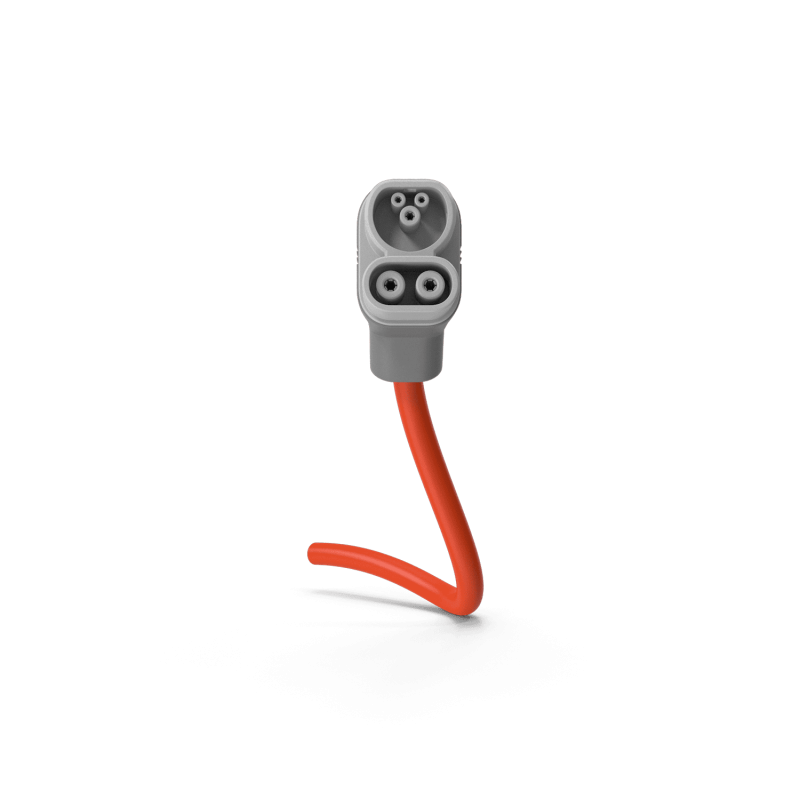 Electric Car Charging Plug With Orange Wire