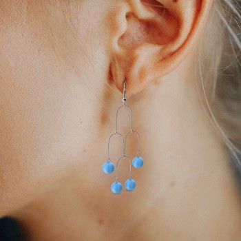 Short Blue Earrings